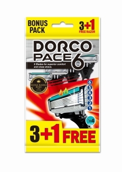 Maszynka do golenia z sześcioma ostrzami Dorco Pace 6 4 szt (1)